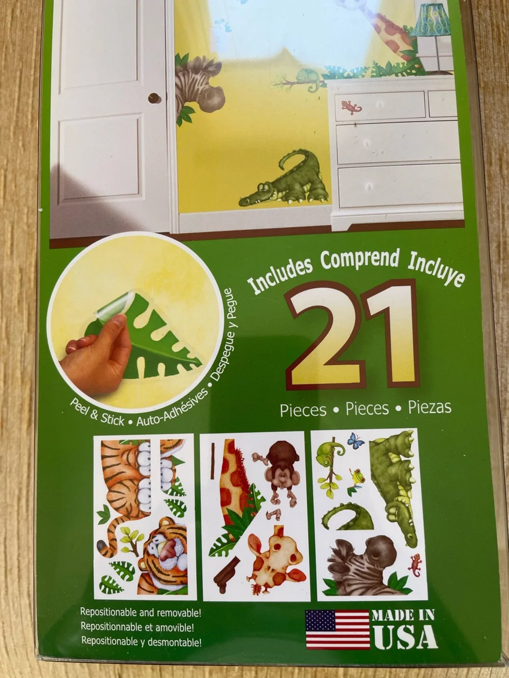 RoomFx Jungle Animal Jumbo Peel & Stick Wall Decals — Brown and Green